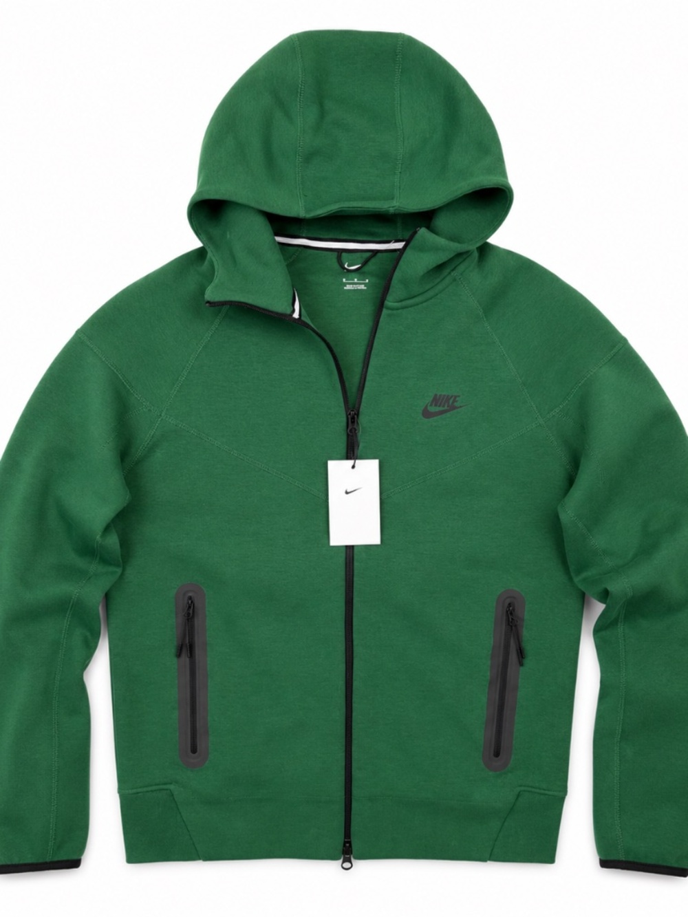Nike Tech Fleece Full Zip Hoodie Men Medium Green Black Swoosh NWT Hooded Jacket